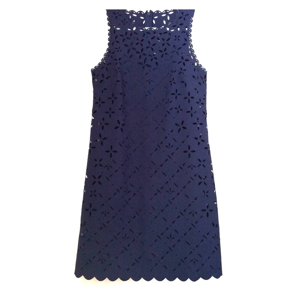 J Crew blue laser cut dress, Sz 0